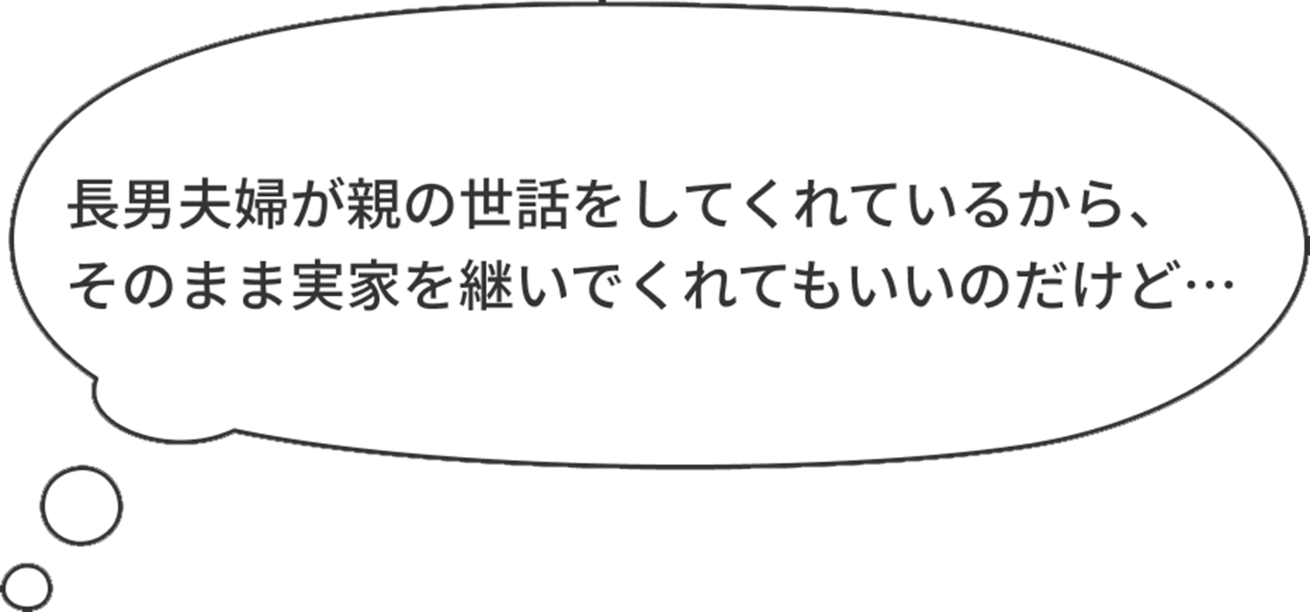 長男夫婦が親の世話をしてくれているから、そのまま実家を継いでくれてもいいのだけど…